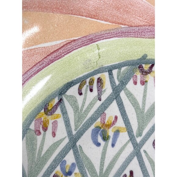 Mackenzie-Childs Bearded Iris Salad Plate 8.75" Victoria Richard Retired Vintage - Picture 4 of 8